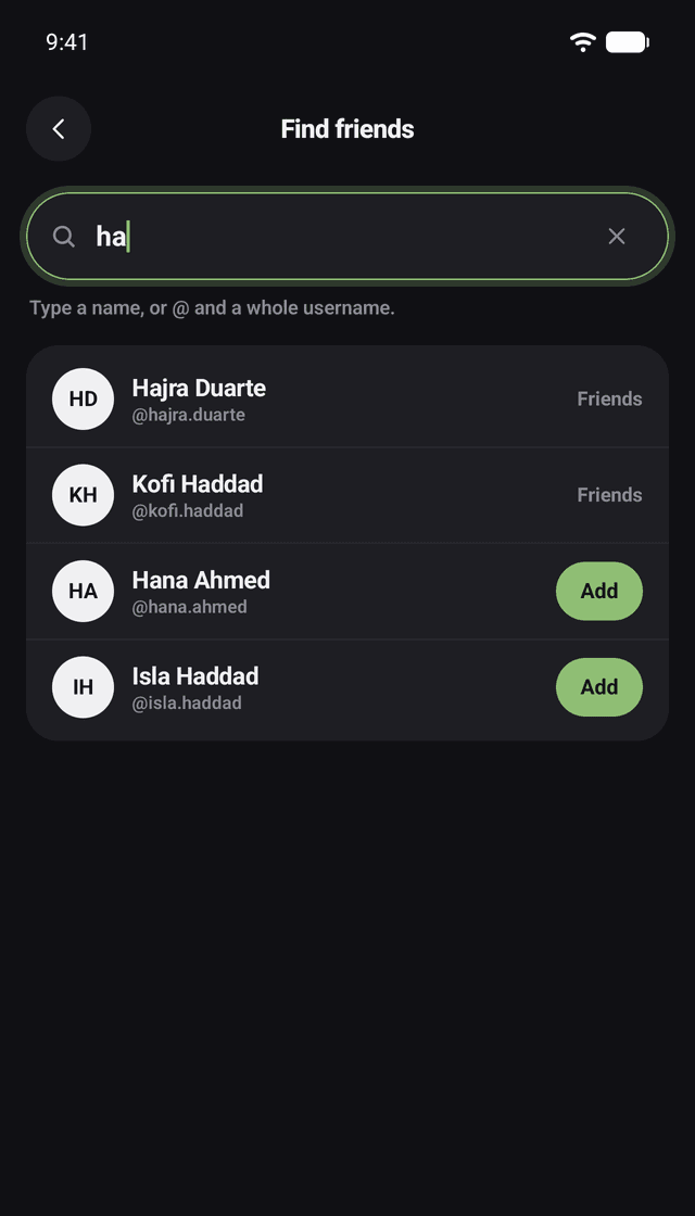 TrueSteps Social: Find friends by name