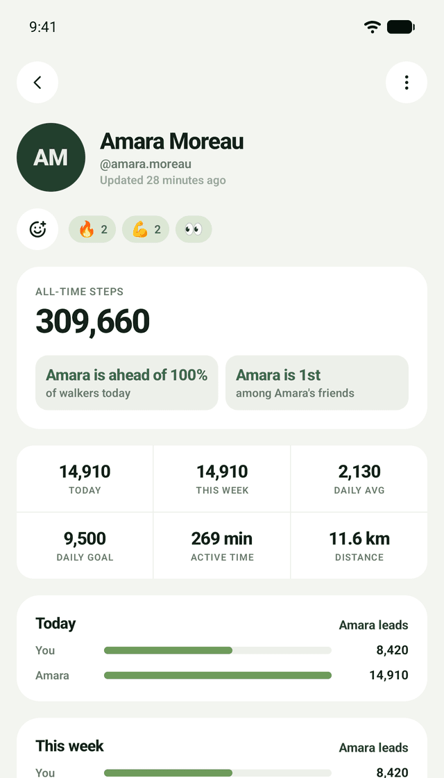 TrueSteps Social: Cheer a friend on