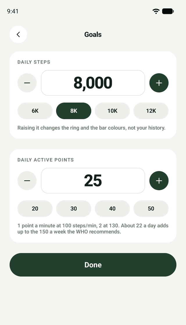 TrueSteps Solo: Goals that keep you moving